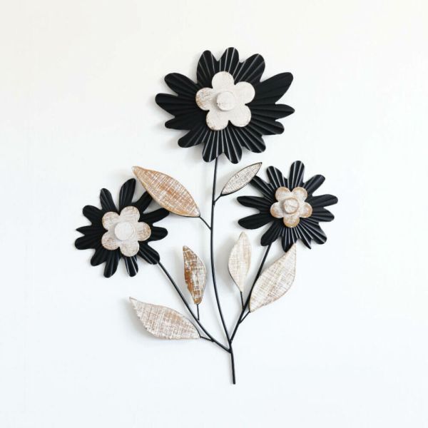ウォールアート 壁掛け 壁飾り 花 フラワー 3個 アイアン ウォールデコ インテリア 飾り ディスプレイ 雑貨 おしゃれ かわいい拍卖