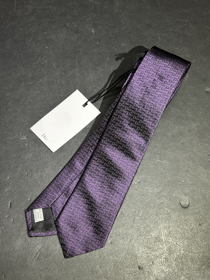 ● コレクター必見 正規品 未使用 Dior ディオール ネクタイ パープル系 全長約150cm メンズ アクセサリー Zr560拍卖