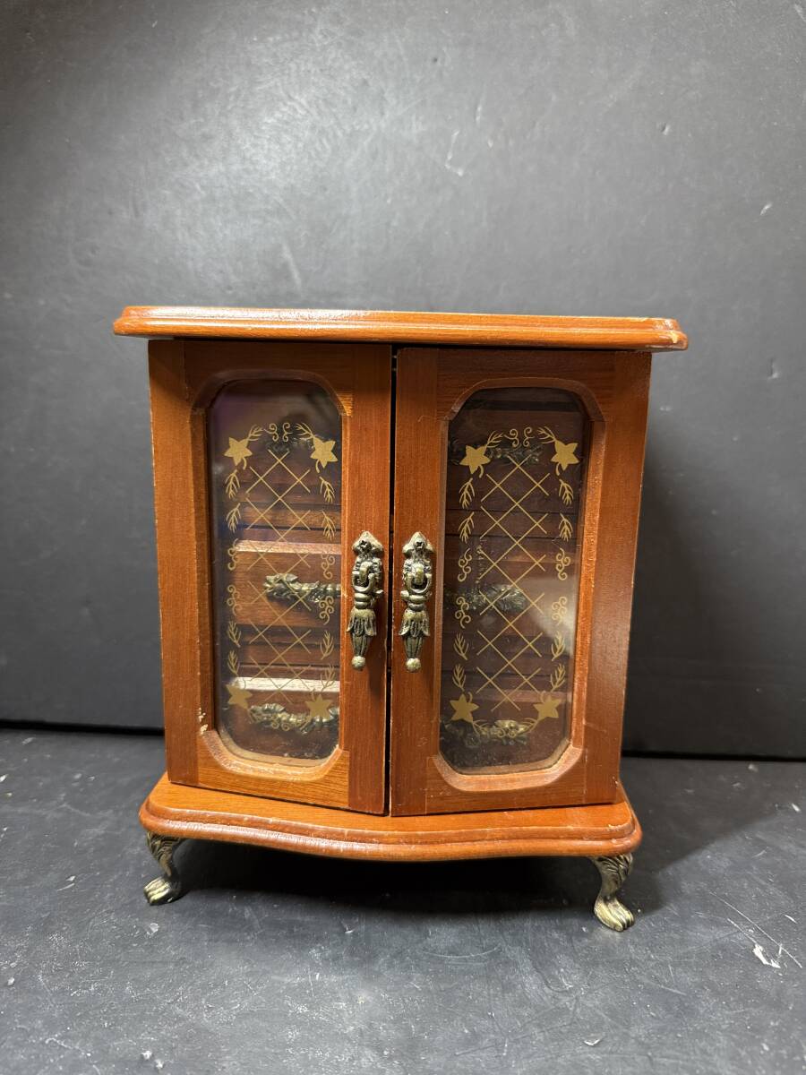 ★コレクター必見 ビンテージ 木製 ジュエリーボックス アクセサリーケース オルゴール付 猫脚 小物入れ 現状品 コレクション GT725拍卖