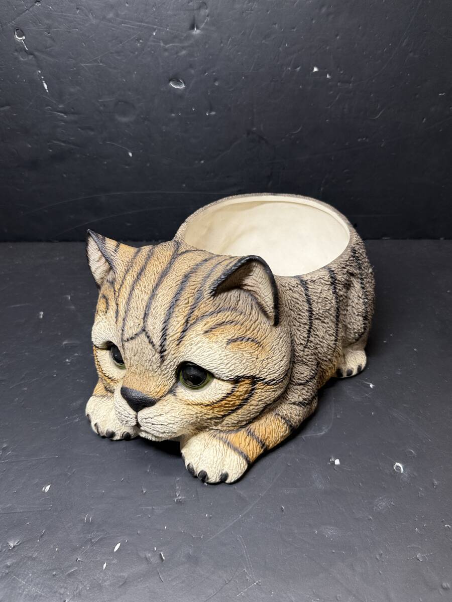 ★コレクター必見 陶器製 ネコ 猫 プランターカバー 植木鉢 お座り猫 インテリア 置物 飾り コレクション GT790拍卖