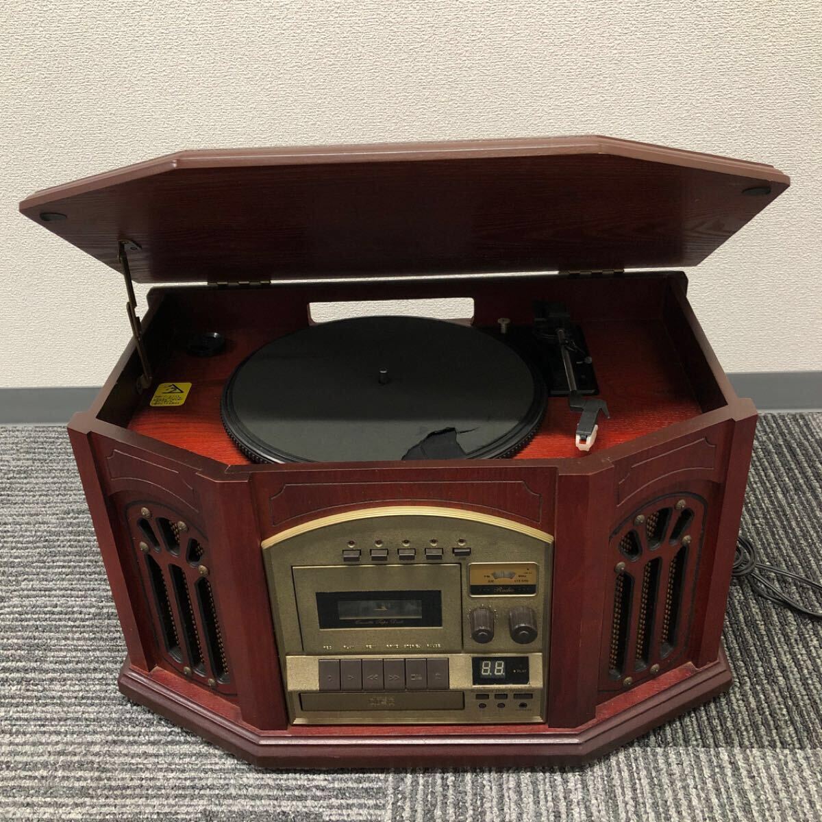 1円〜 レコードプレーヤーCD付コンポ【中古ジャンク品】メディアプライス AH-024 電源のみ確認 動作未確認拍卖