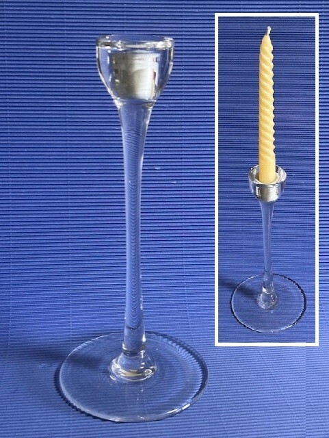 ◎ガラス製 24.5cmキャンドルホルダー 蝋燭台◎希少拍卖