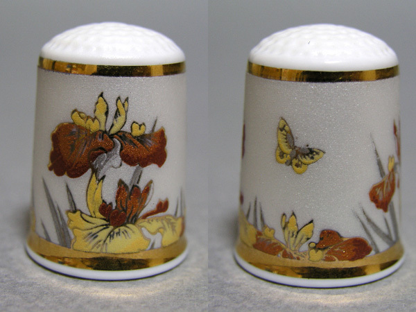 ◎日本 清正 KIYOMASA シンブル 金彩「菖蒲と蝶々」 新品◎拍卖