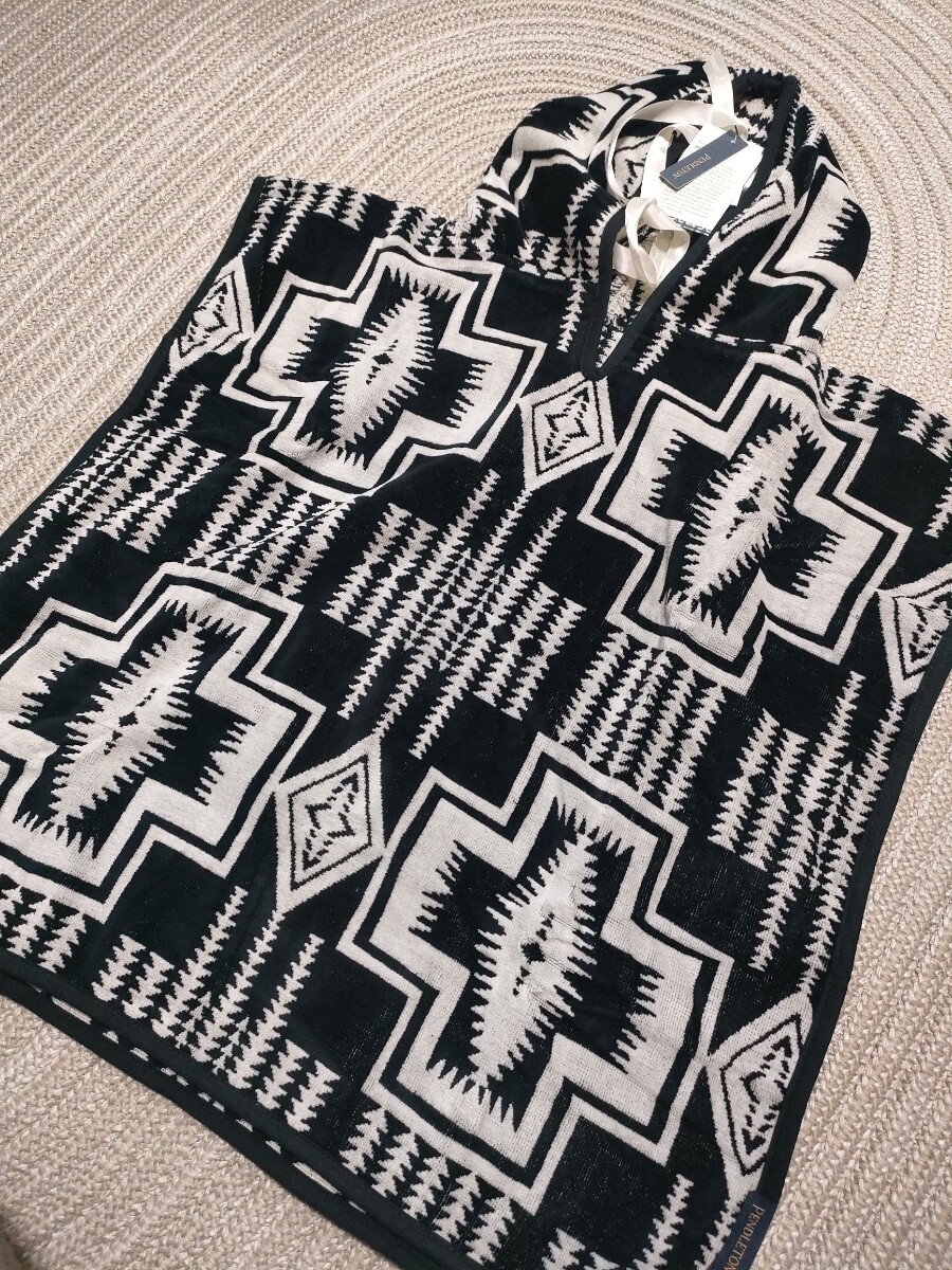 新品 未使用 PENDLETON ペンドルトン ネイティブ柄 ブランケット ポンチョ レディース キッズ ブラック 黒 タオル拍卖