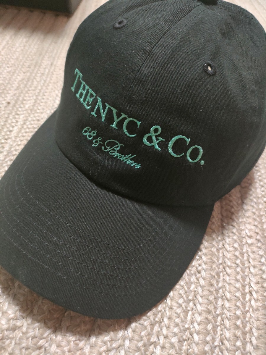 新品 68&BROTHERS NEW YORK ティファニーデザイン キャップ 帽子 コットン ブラック 黒 ターコイズブルー拍卖