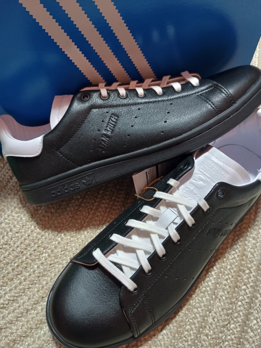 新品 定価19800 adidas スタンスミス LUX 28cm 天然皮革 レザー ブラック×ホワイト 黒 白 アディダス 拍卖