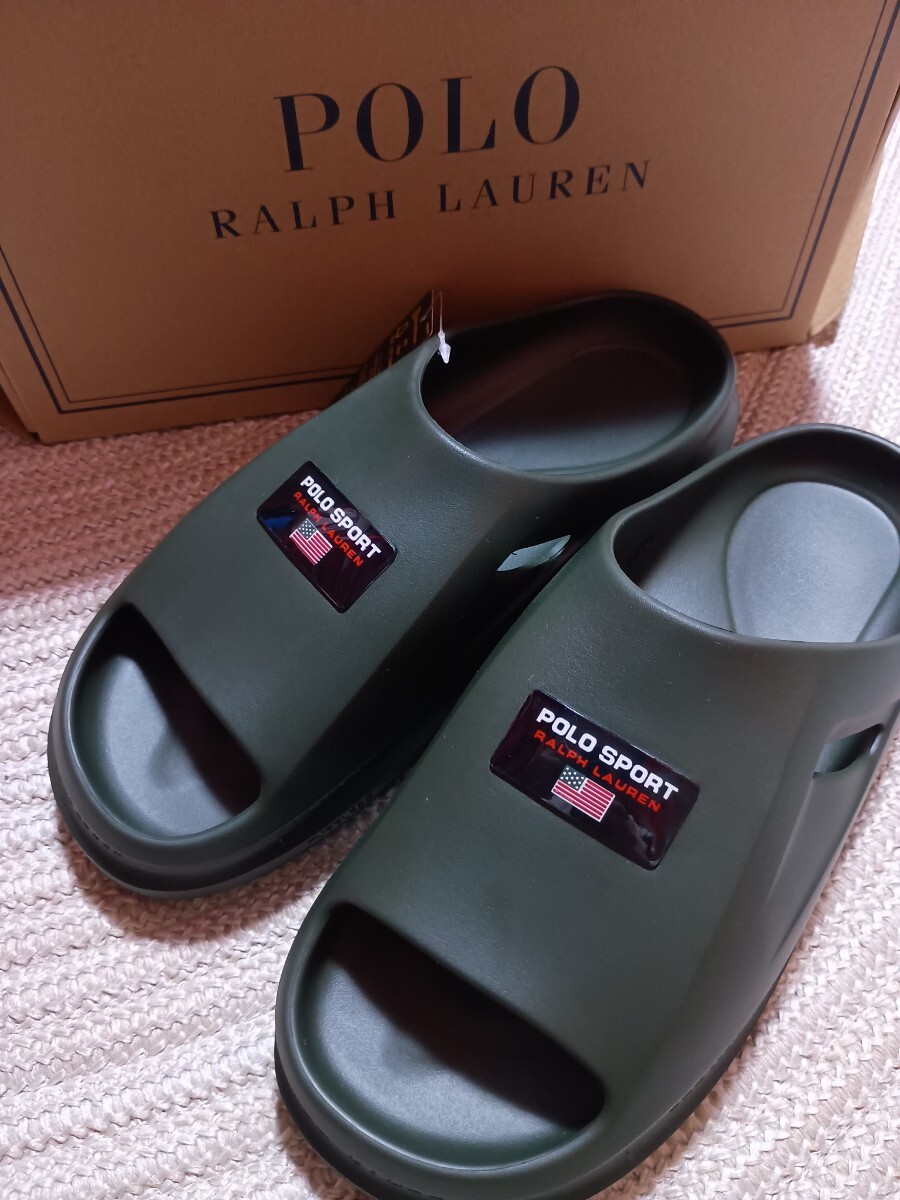 新品 POLO SPORT ポロスポーツ ラルフローレン サンダル 28.5cm EU43 オリーブ グリーン POLO RALPH LAUREN メンズ拍卖