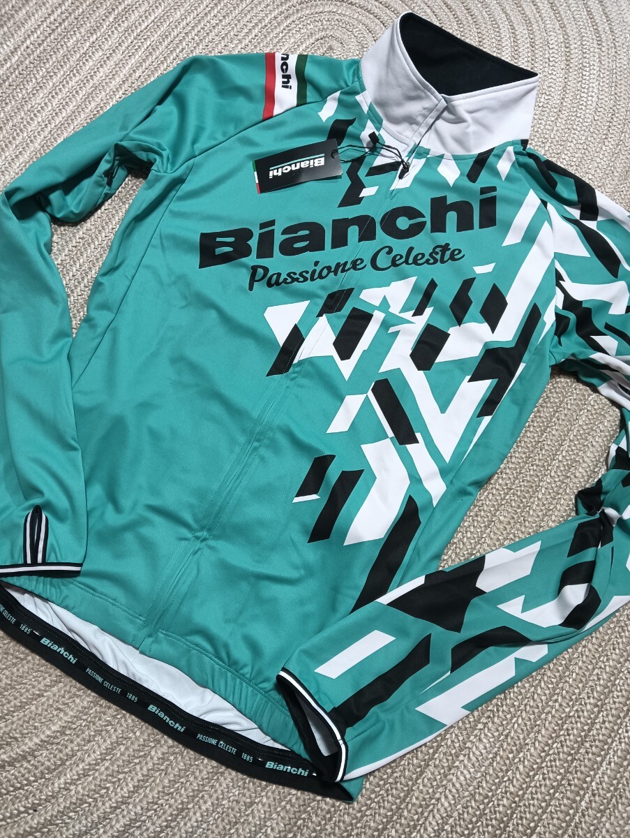 新品 定価17380 Bianchi ビアンキ 長袖 ジャージ ジャケット チェレステ L サイクリング ロードバイク ウェア メンズ拍卖