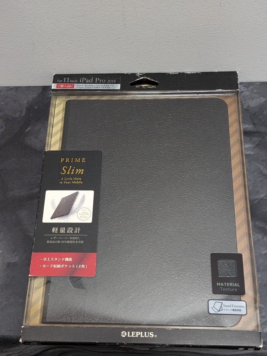iPad Pro 11インチ 2018 手帳型ケース 薄型 軽量 スタンド機能 ポケット フラップ レザーペーパー シンプル ブラック ネイビー LP-IPPMLS拍卖