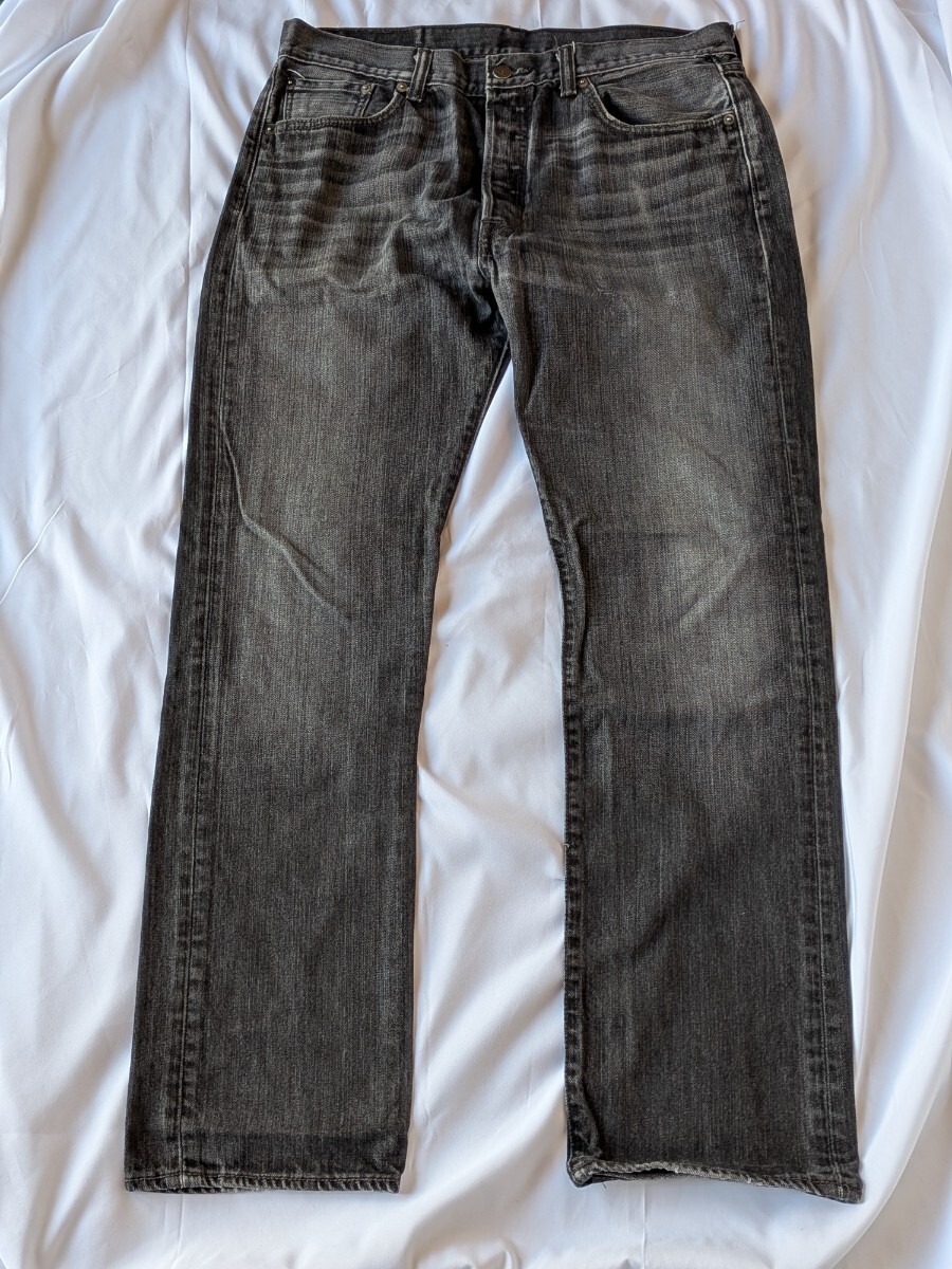 リーバイス501 ブラック ジーンズW34 L32 LEVI S先染めボタンフライ⑤拍卖