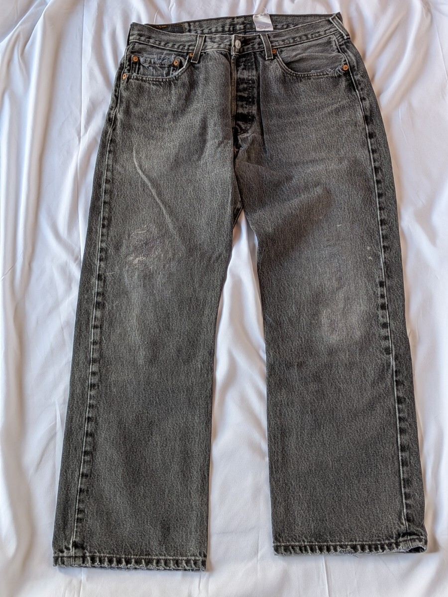 リーバイス501 ブラック デニムW34L30 後染め ボタンフライコロンビア製 L⑥拍卖