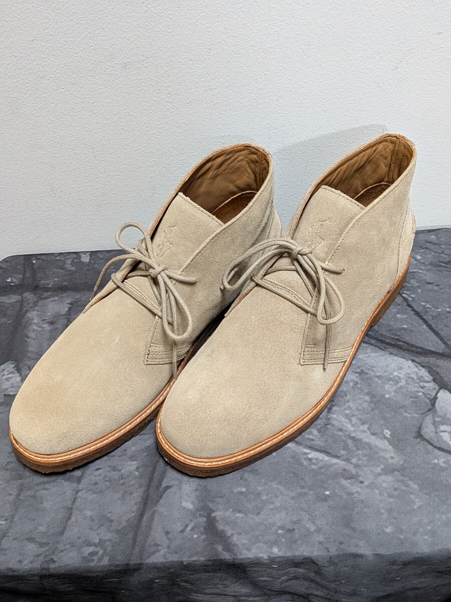ポロ ラルフローレン POLO スエード ベージュ 靴26cm MARLOW BO CSLミルクシェイクカラーY001拍卖