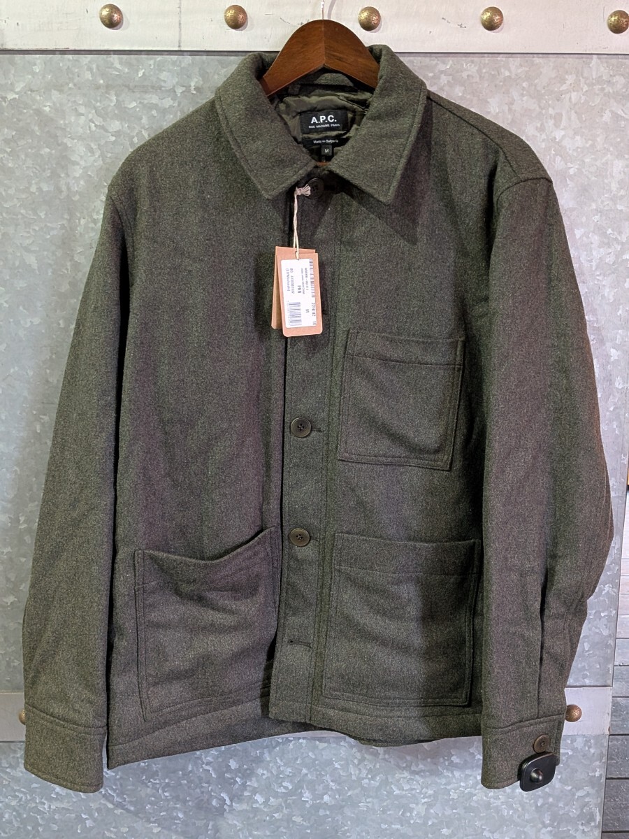 アーペーセー A.P.C ワークジャケット ジャケット Mサイズ 未使用品 カーキーグリーン レディース拍卖
