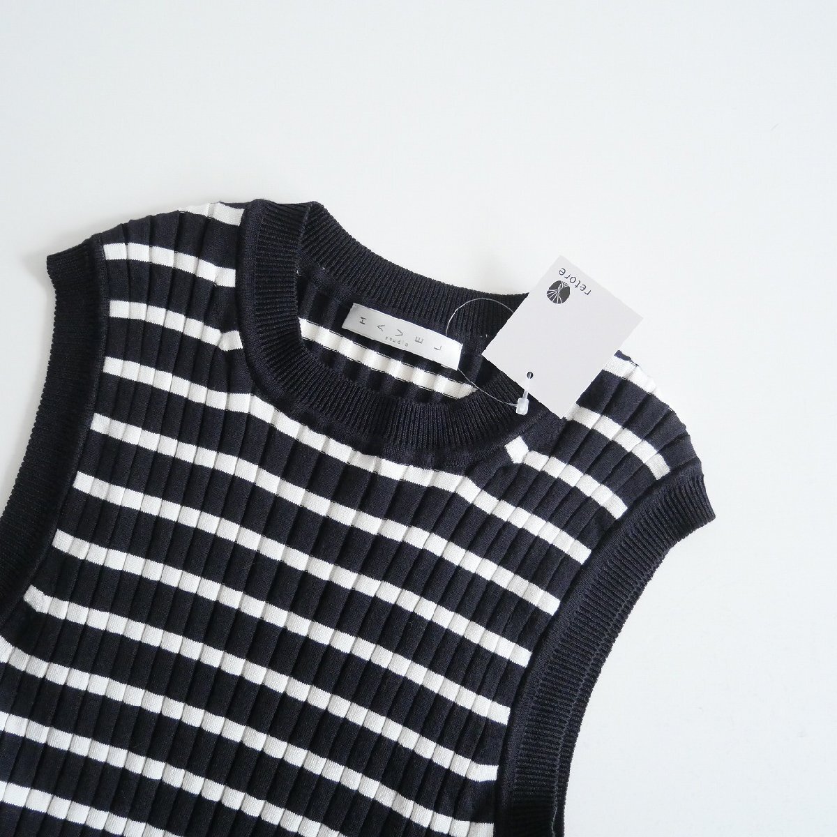 2022 / HAVEL studio / RIB SLEEVELESS プルオーバー ボーダー ニット 38 / 630-2170002 / Plageお色違いお取扱い / 2305-0587拍卖