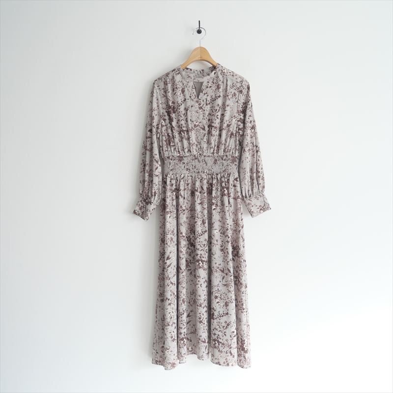 2023AW / DRESSTERIOR ドレステリア / ウエストシャーリングフラワープリントワンピース 34 / 085-57021 / 2412-1042拍卖
