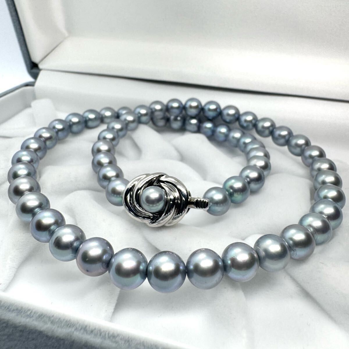 TASAKI タサキ アコヤ真珠 本真珠 あこや パール ネックレス ブルーグレー ジュエリー 7.5mm 43cm akoya pearl jewely necklace SILVER拍卖