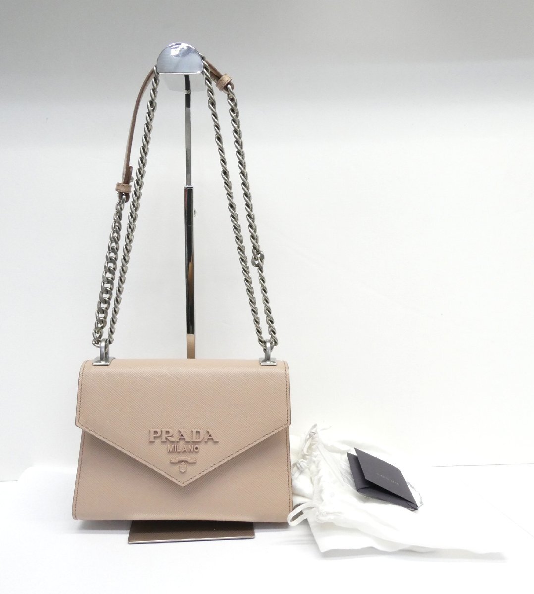 PRADA プラダ サフィアーノ レザー チェーンショルダー 1BD127 ※白タグ外れあり ※保存袋付 鞄 △WP2767拍卖