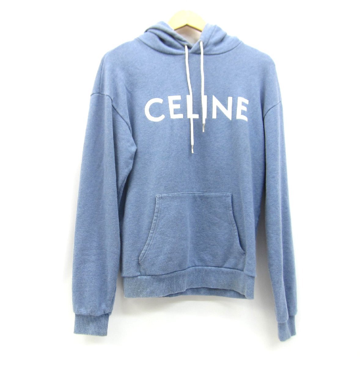 CELINE セリーヌ ロゴ プリント パーカー SIZE:XS メンズ □UF4499拍卖