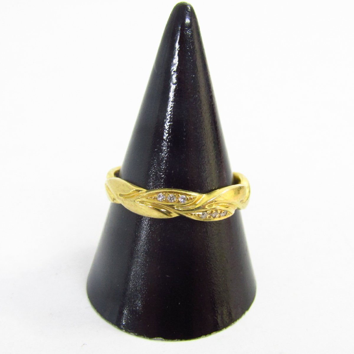 K18 金 リング 指輪 メレダイヤモンド 0.03ct 約3.7g 約14号 ▼AC26554拍卖