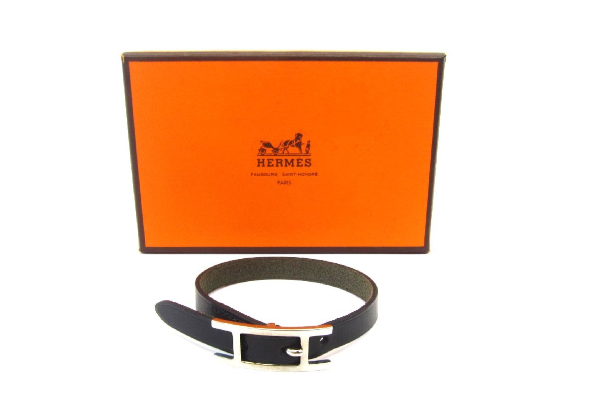 HERMES エルメス ビーアピ レザー M バングル ∠UP5276拍卖