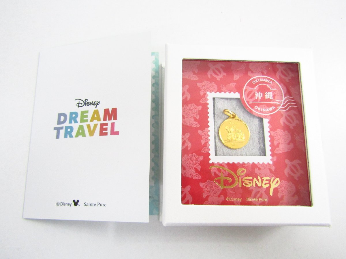 Disney ディズニー Dream Travel 地域限定純金 メダルジュエリー 沖縄 OKINAWA ゴールド コイン トップ K24 ▼AC26545拍卖