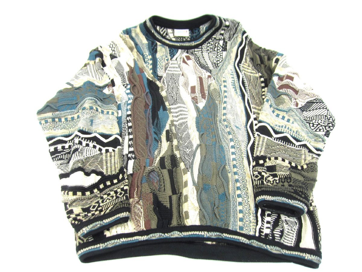 Coogi クージー 総柄3Dニット SIZE:XL メンズ □UF4547拍卖