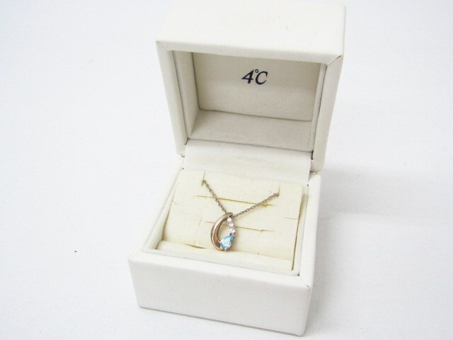4℃ ヨンドシー SILVER シルバー しずくモチーフネックレス♪AC13457拍卖