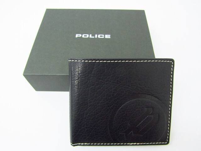 美品 POLICE ポリス 2つ折り財布 (小銭入れあり)♪AC13399拍卖