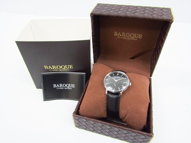 未使用 BAROQUE バロック BA1008S-02B クォーツ腕時計 レザーベルト♪AC13735拍卖