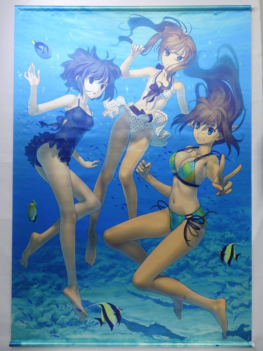 TYPE-MOON 魔法使いの夜 崎青子 久遠寺有珠 久万梨金鹿 特大B0サテン素材タペストリー 約103cm x 147cm 未使用_E0328拍卖