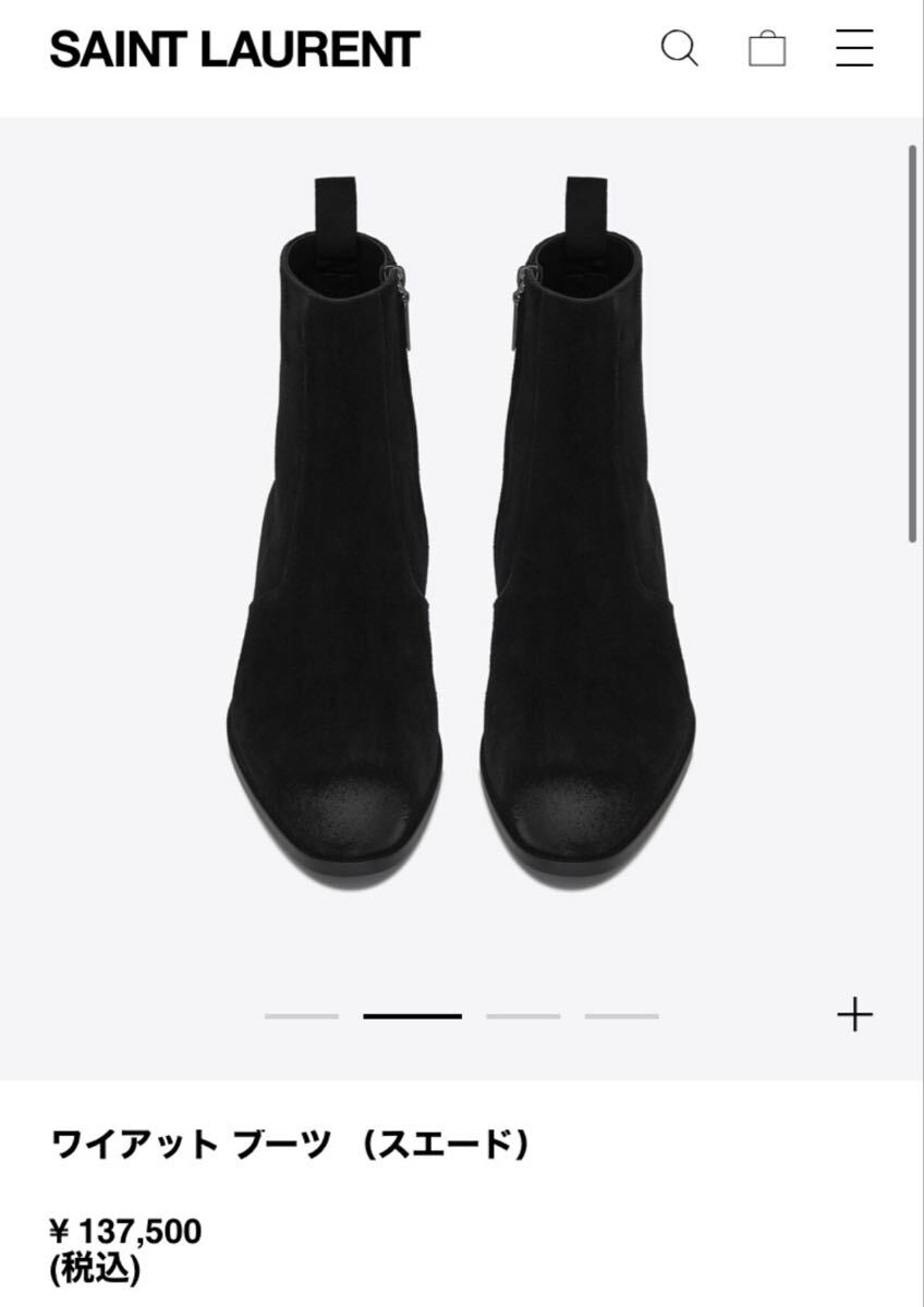 【超美品】 SAINT LAURENT PARIS サンローランパリ ワイアット スエード ヒールブーツ 43 celine セリーヌ heel boots shoes拍卖