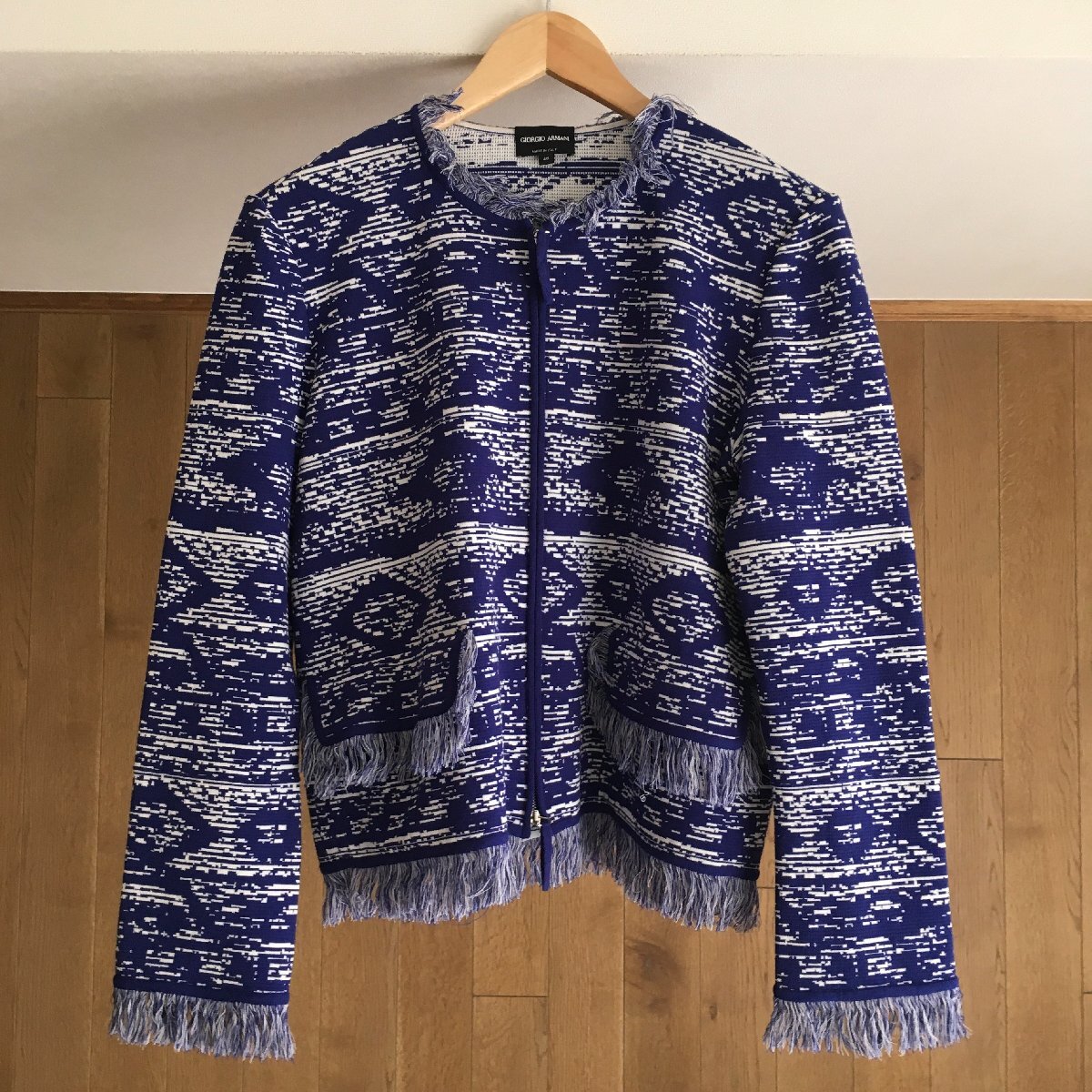 即決 美品 GIORGIO ARMANI ジョルジオアルマーニ ノーカラー ジャケット46 TM拍卖