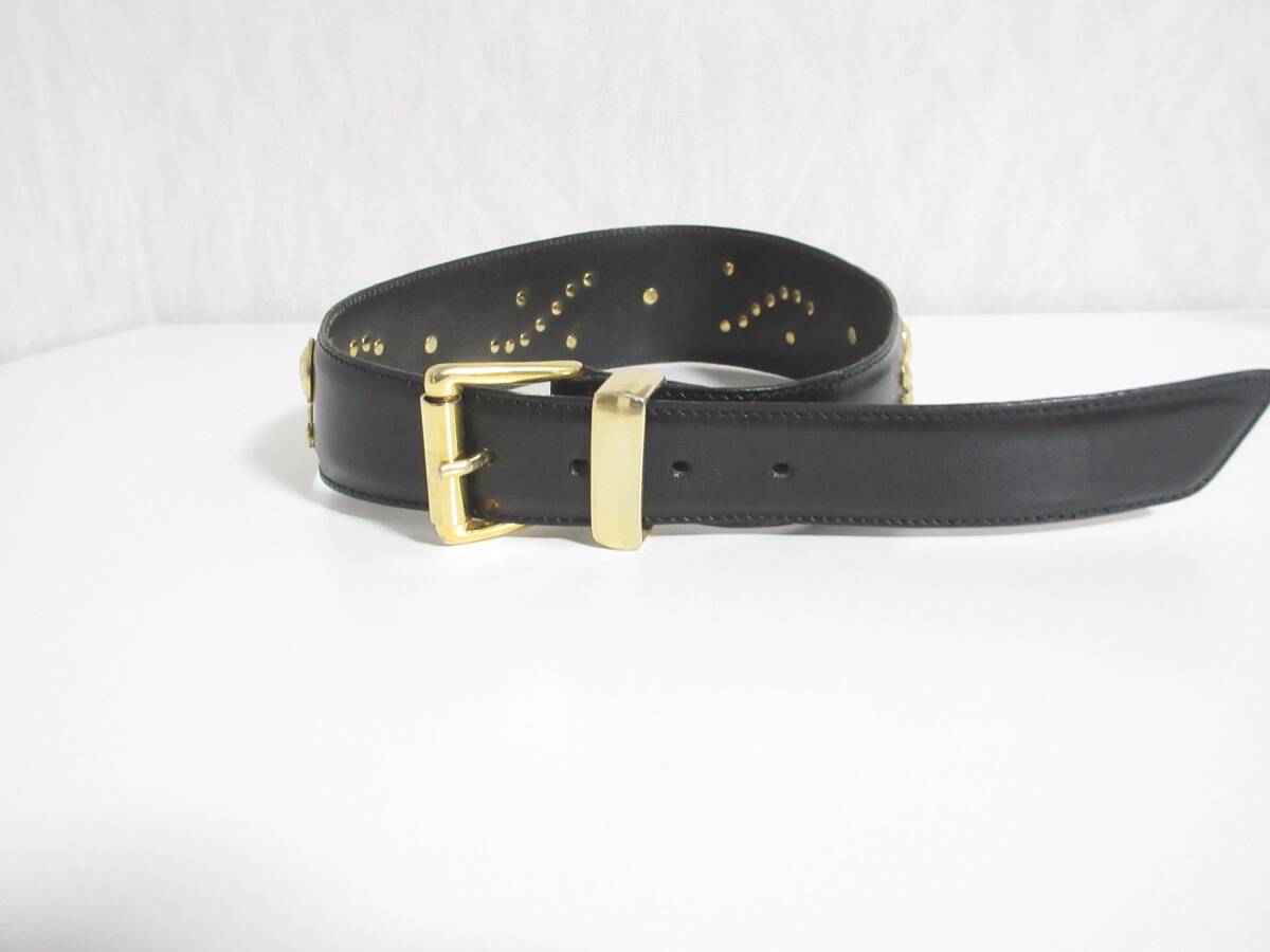 HENRI BENDEL ヘンリベンデル メデューサ レザー ベルト レディース S ブラック hj1511拍卖