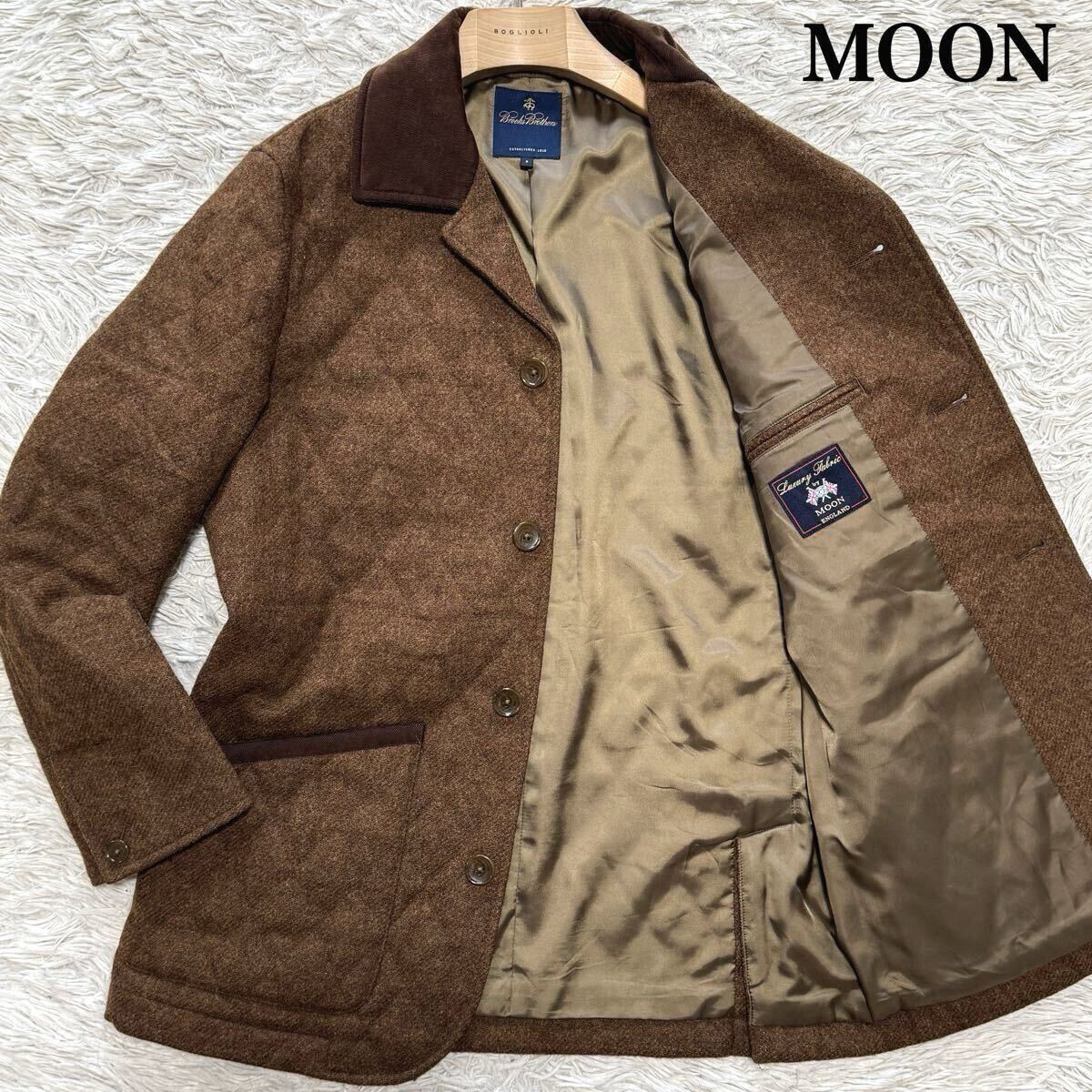 極美品【幻級の逸品】BROOKS BROTHERS 肉厚 ツイード キルティングジャケット 英国 MOON ブラウン M相当 ブルックスブラザーズ 高級感◎拍卖