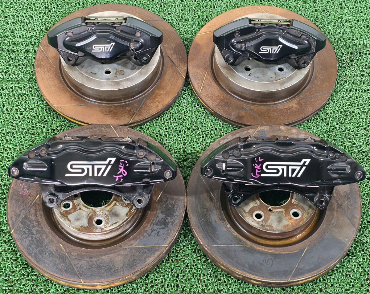 美品 スバル インプレッサ WRX STI GRB GVB brembo ブレンボ 4POT 2POT ブレーキ キャリパー スリットローター セット GVF GRF拍卖