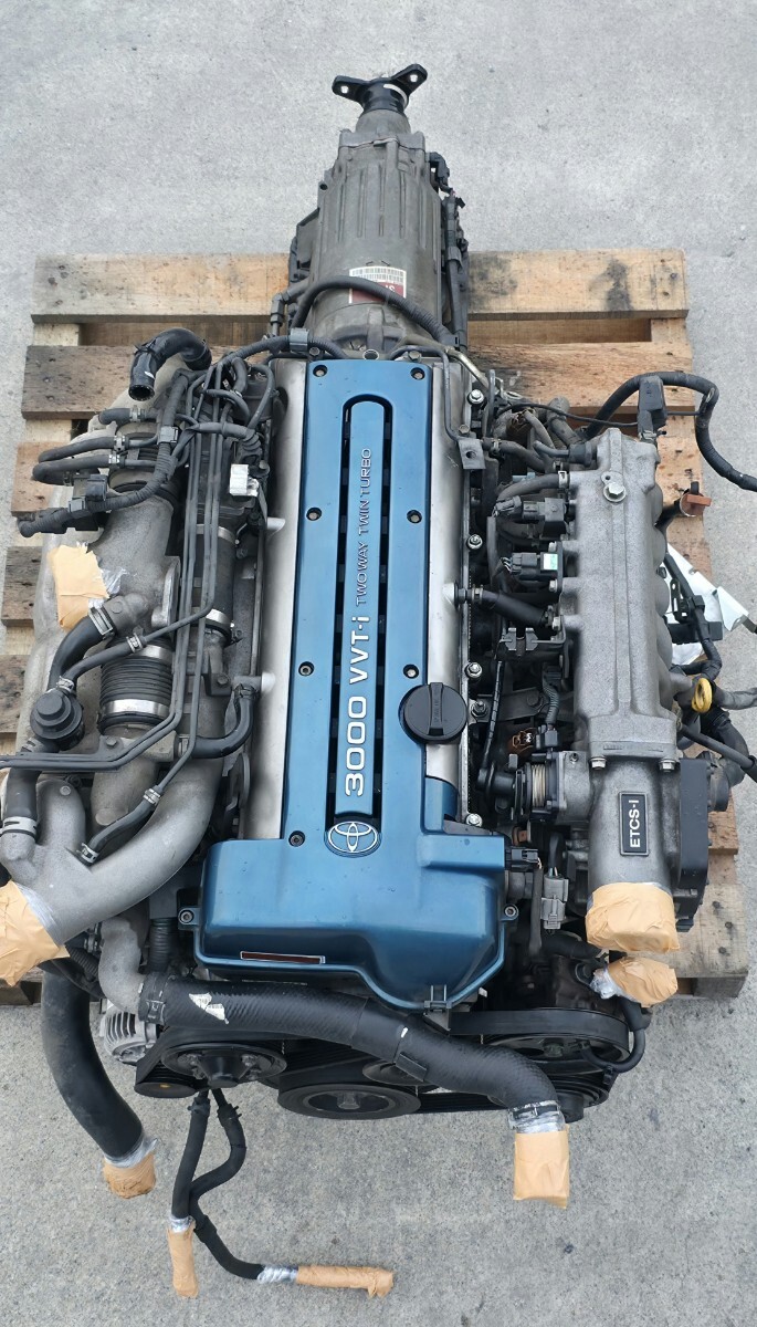 アリスト JZS161 2JZ-GTE エンジン Assy ミッション ツインカム ターボ ハーネス付 2JZ 本体 実動エンジン タービン ハーネス 補機類付き拍卖