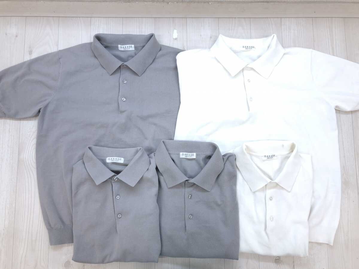CARAGE ORIHICA オリヒカ 無地 トラッド ビジネス 半袖ポロシャツ 5点セット メンズ コットン70% ポリエステル30% L グレー 白拍卖