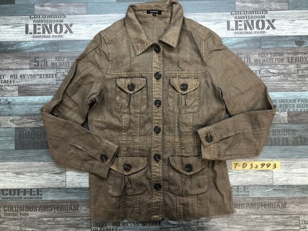 DO CLASSE ドゥクラッセ レディース 袖2WAY シャイニー素材 リネン ジャケット 7 モカゴールド拍卖