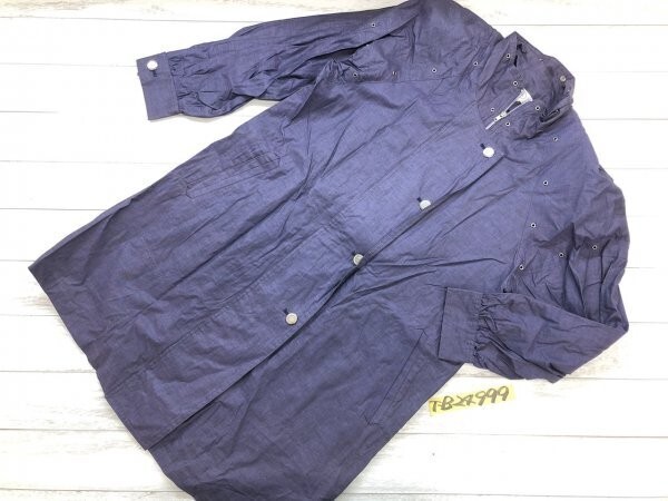 sophia レディース 日本製 ジップ&ボタン 薄手 スプリングコート 紫 フリー拍卖