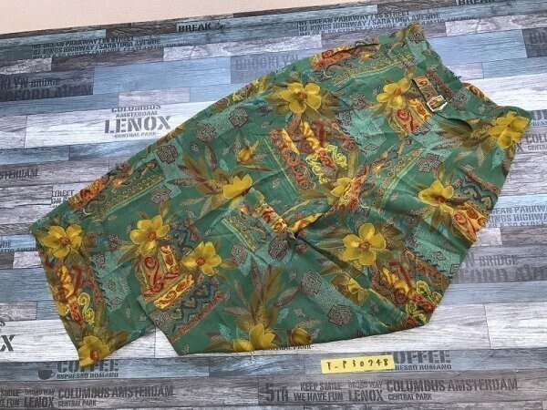 VEUSE LOLO レディース 花柄 エスニック 薄手 パンツ 11 緑カーキなど拍卖