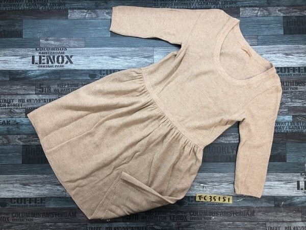 CROLLA レディース スリット系 ニットワンピース ベージュゴールド拍卖