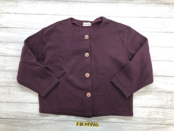 GRACE LUNAIRE レディース 日本製 裏起毛 ニット ボタン カーディガン ジャケット M 紫拍卖