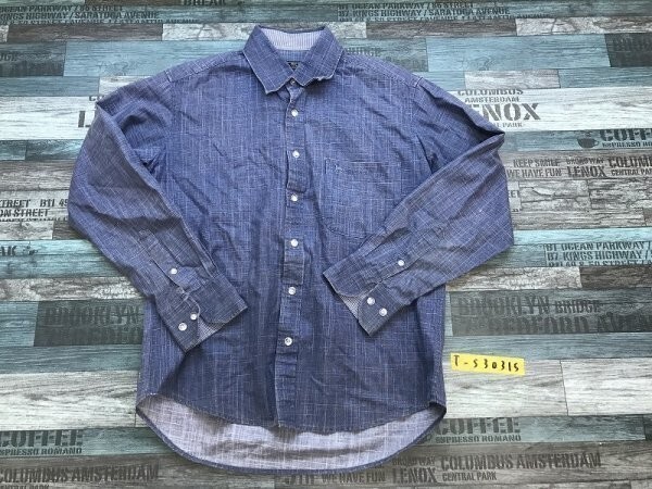 MAC BOGARD メンズ ロゴ刺繍 カラーシャツ M 青拍卖