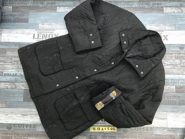 Vanity レディース 中綿入 スナップボタン 裏地 肩パッド キルティングジャケット M 黒拍卖