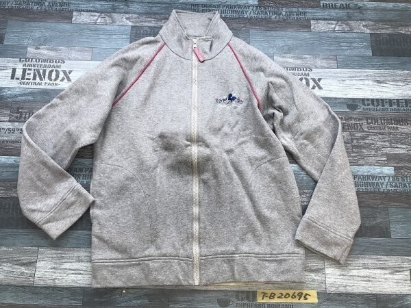 千趣会 レディース ディズニー ミッキー刺繍 ラグラン ハリのある素材 ジップジャケット L 杢グレーピンク拍卖