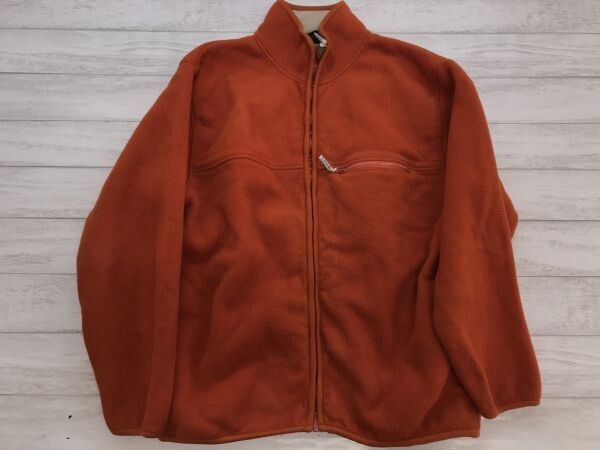 ANCESTRESS NORTH SEA オールド レトロ アウトドア レジャー 古着 ハイネック ジップアップ フリース ジャケット メンズ M オレンジ拍卖