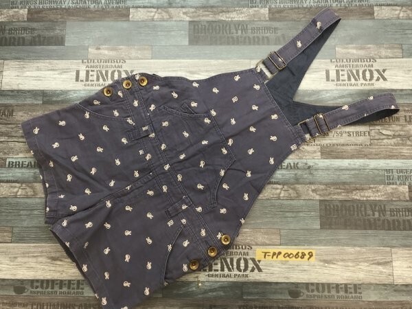 RODEO CROWNS ロデオクラウンズ レディース 綿 ピース刺繍 オーバーオール サロペット ショートパンツ 2 白み紺拍卖