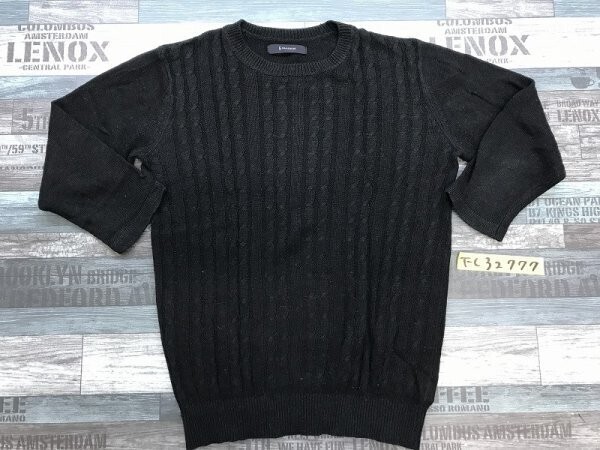 RAGEBLUE レイジブルー メンズ アクリルリネンMIX 七分袖ニットソー M 黒拍卖