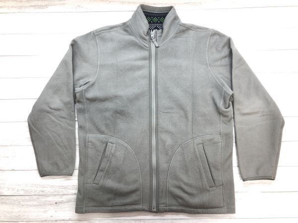 ユニクロ UNIQLO アウトドア 雪柄ノルディック × 無地 リバーシブル フリース ジャケット メンズ ポリエステル100% XL 黒 グレー拍卖