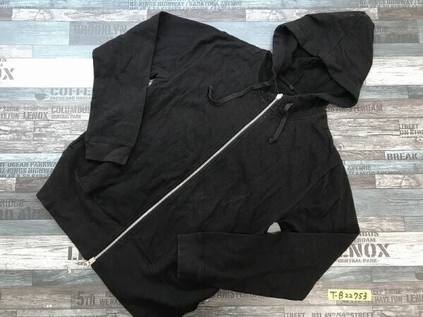 メンズ ダブルジップ スウェットパーカー L 黒拍卖